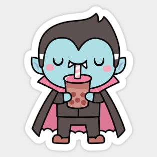 Cute Little Vampire Sucking Bubble Tea Sticker